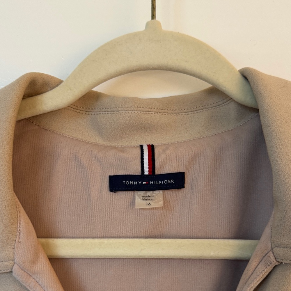Tommy Hilfiger Beige Midi Dress with Belt - Picture 2 of 7